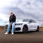 Black Red Line High automotive hoodie with red logo and text