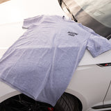 Grey Red Line High automotive t-shirt with black logo and text