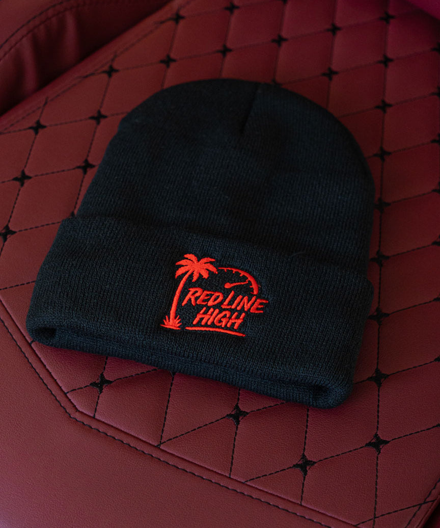 Red Line High Black Winter Toque - Red Logo