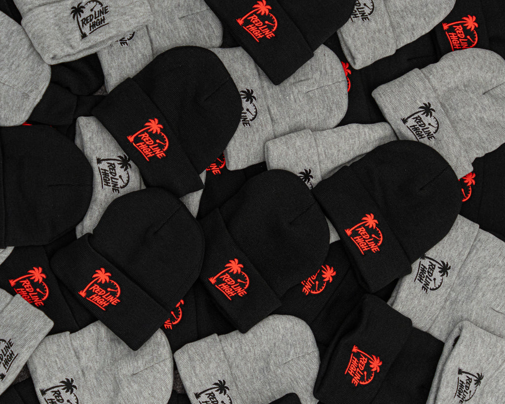 Red Line High Black Winter Toque - Red Logo