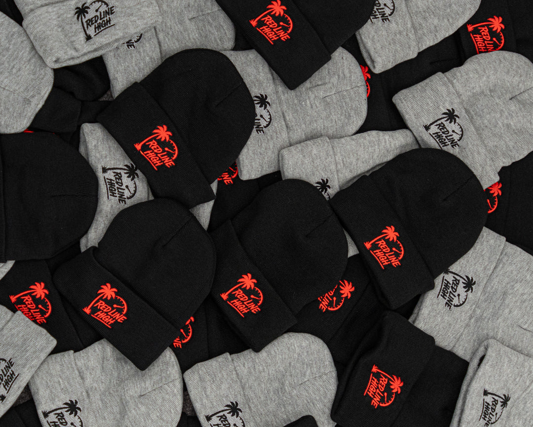 Red Line High Black Winter Toque - Red Logo