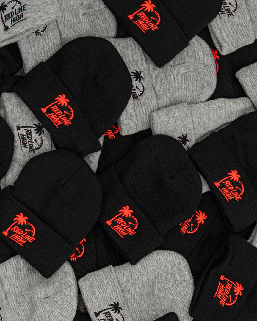 Red Line High Black Winter Toque - Red Logo