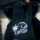Red Line High Logo Black Pull Over Hoodie - White Text