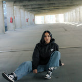 Red Line High Logo Black Pull Over Hoodie - White Text